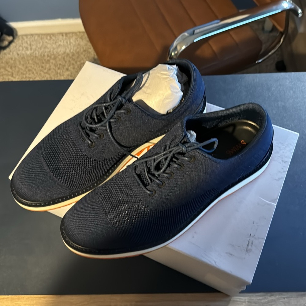 SWIMS BARRY Oxford Knit Navy Size 11 in box.